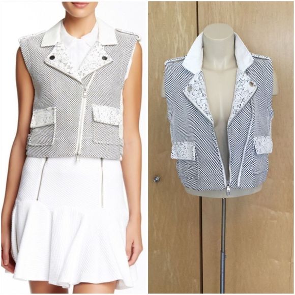 Rebecca Tweed Honeycomb LeatherTrim Moto V… - Picture 2 of 9